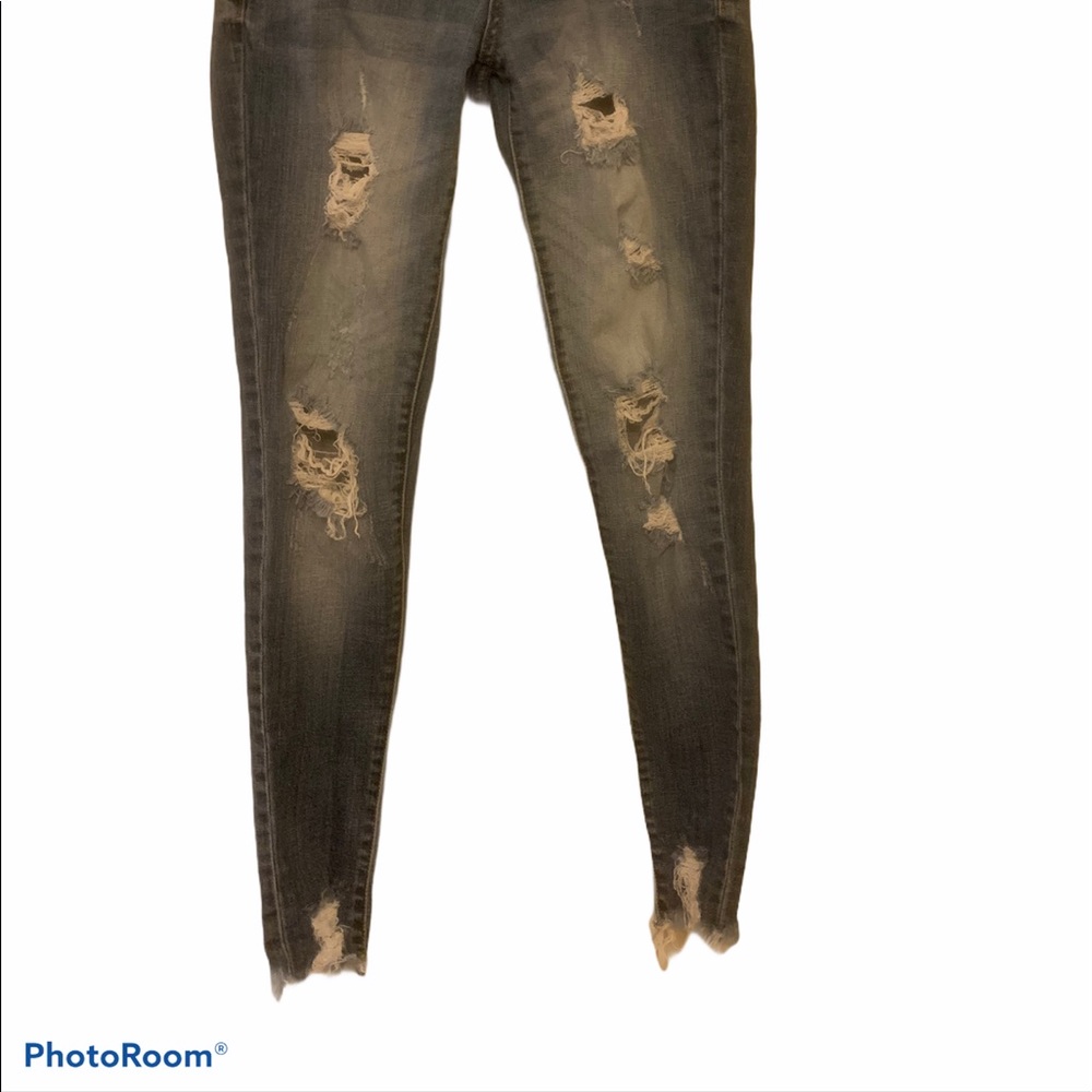 Kancan destroyed estilo jeans frayed ankle sz 3/25